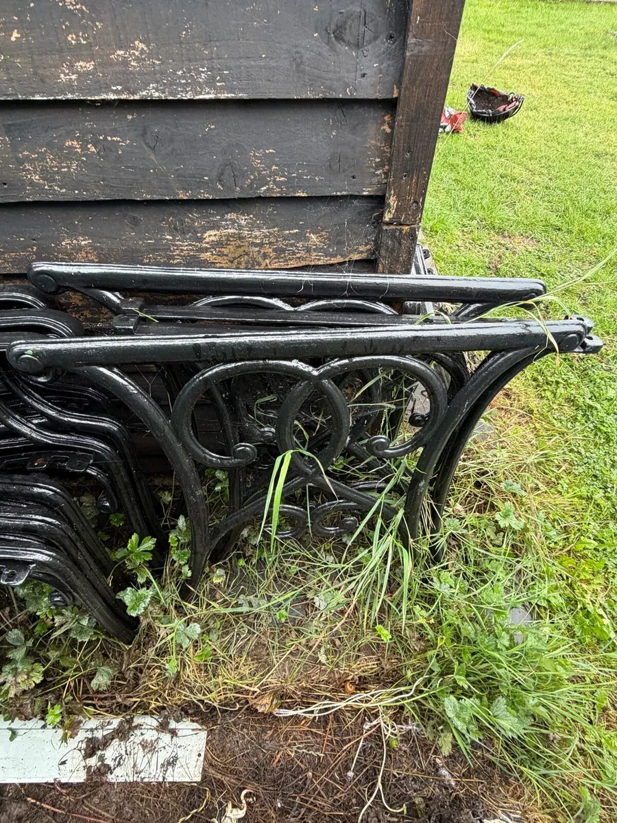 cast iron bench and table sets - Image 3