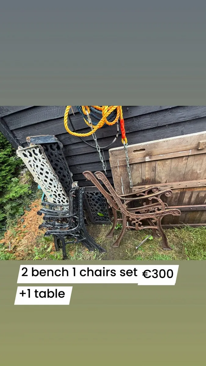 cast iron garden bench sets - Image 1