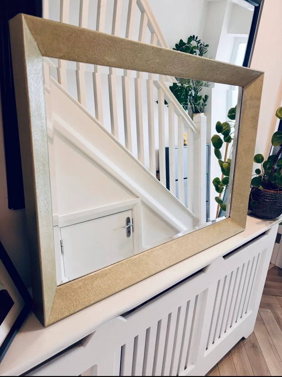 Bespoke champagne gold statement mirror-bevelled - Image 2