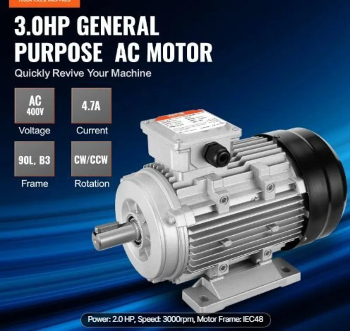 2.2KW Electric Motor 2890 rpm, AC 400V - Image 2