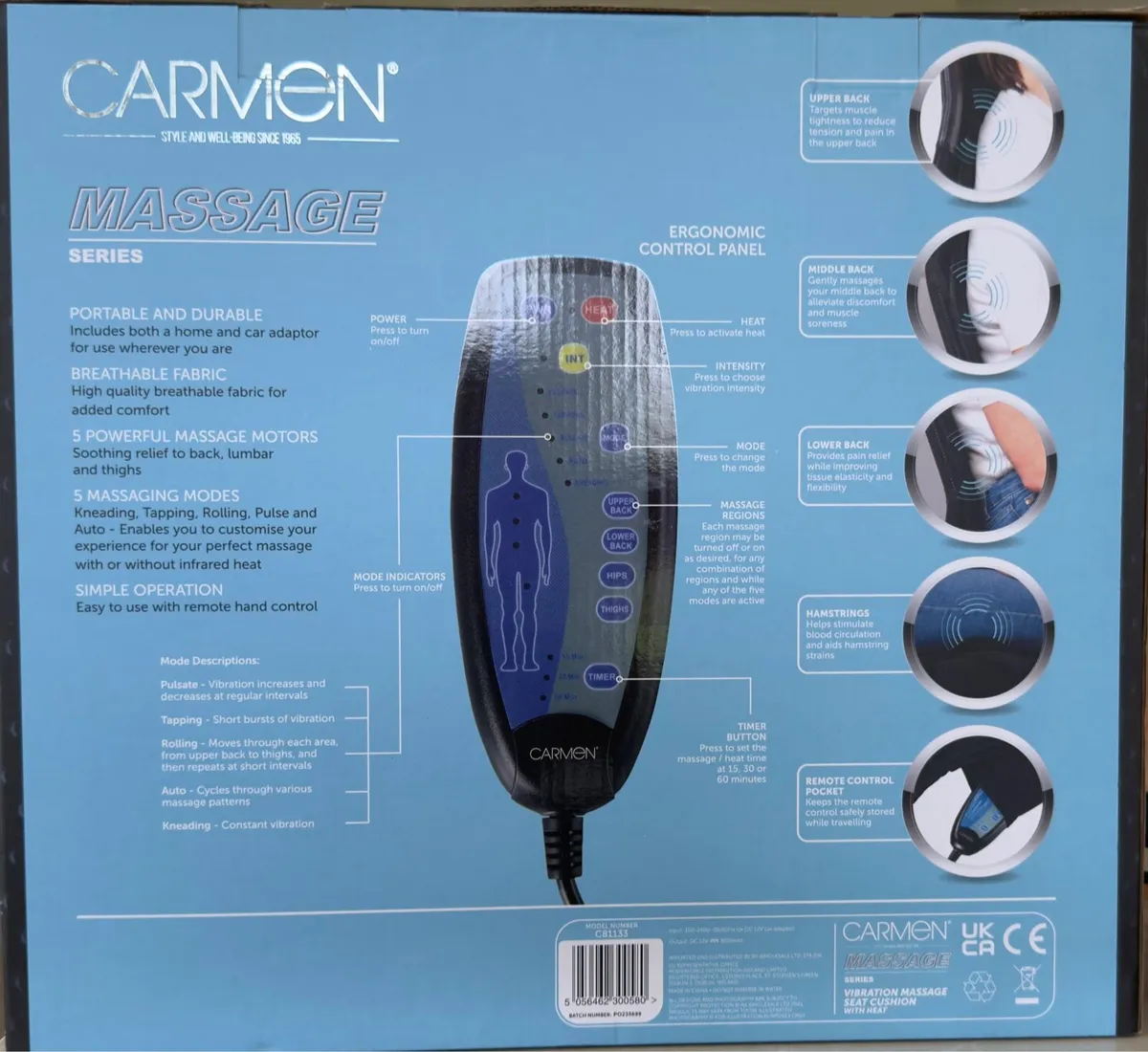 Carmen massage seat cushion with heat - Image 2