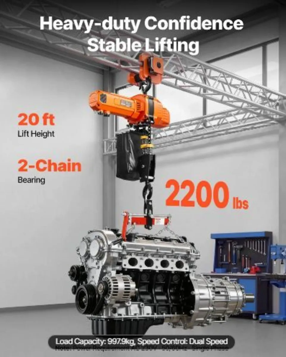 1000 kg Electric Chain Hoist, 6 m Lifting - Image 4