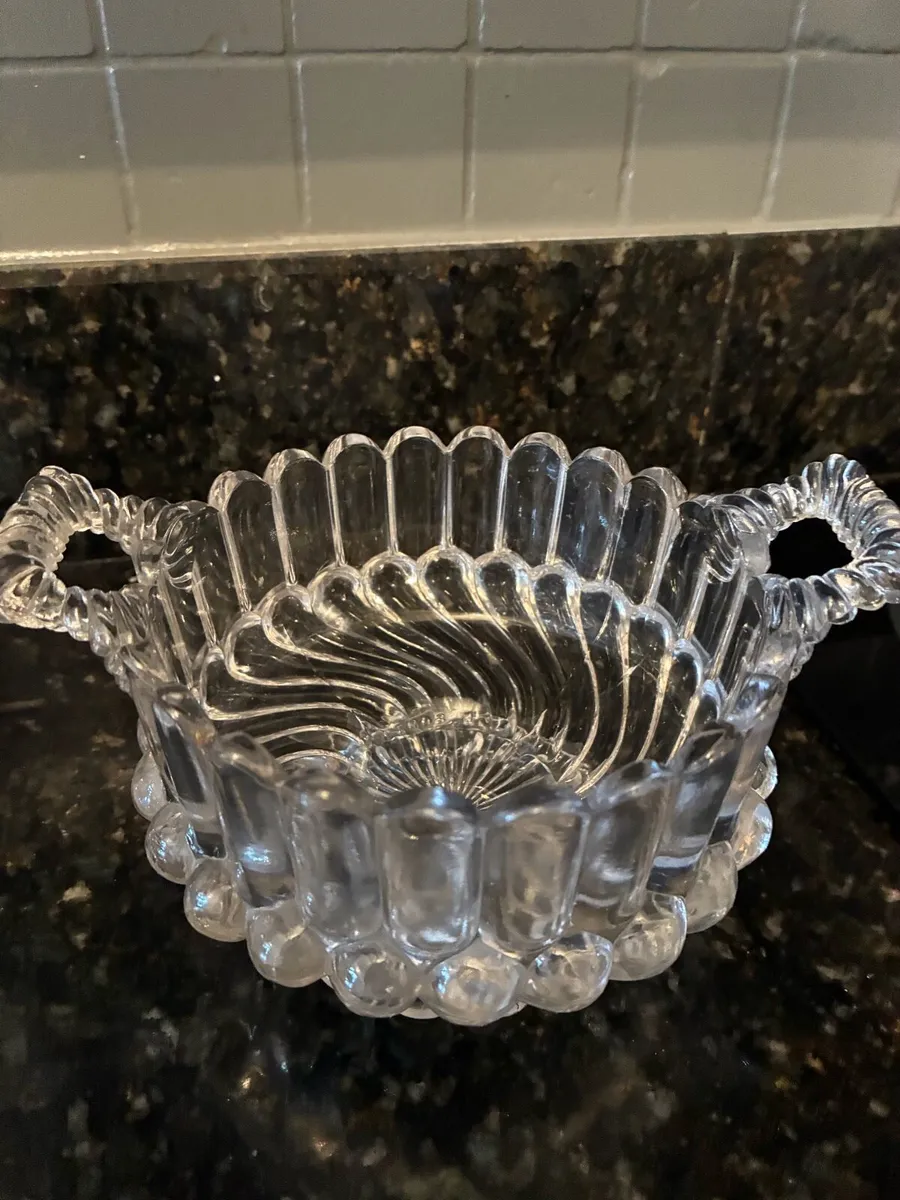 Vintage Crystal Milk & Sugar Bowls - Image 3
