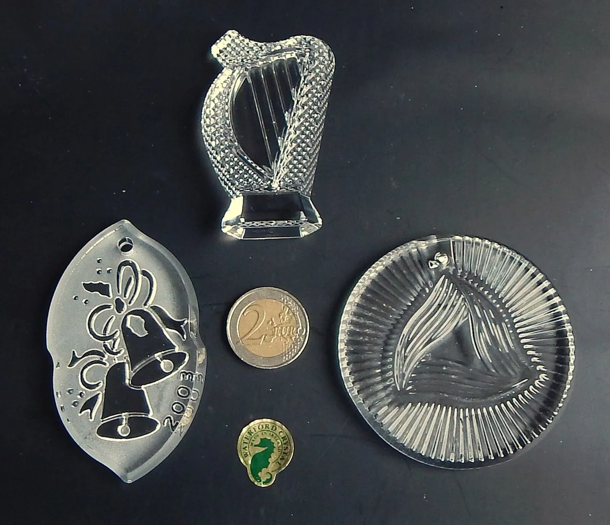 3 Small Waterford Crystal Commemorative Ornaments - Image 2