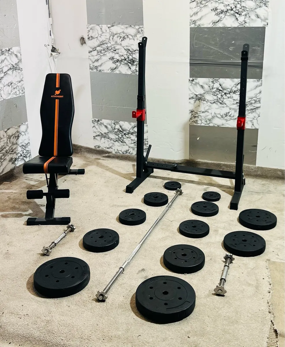 PERFECT WORKOUT SET WEIGHTS RACK BENCH BARS +++ - Image 3