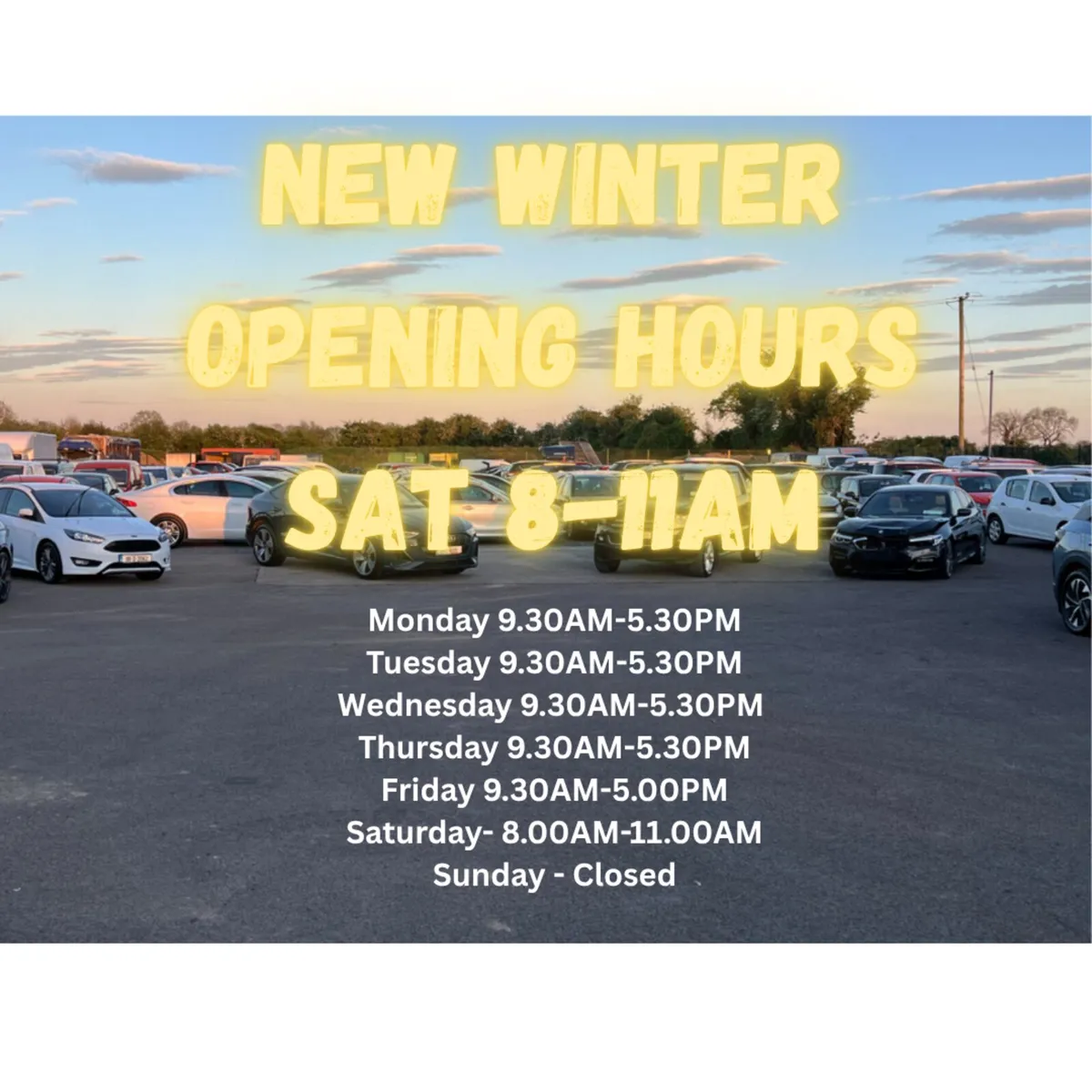 NEW WINTER OPENING HOURS