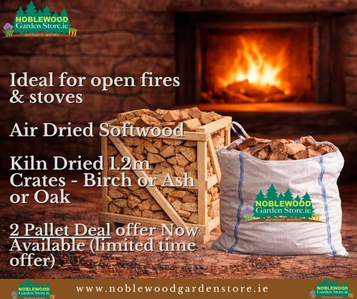 Birch Ash or Oak 1.2m Crate Kiln Dried Firewood - Image 3