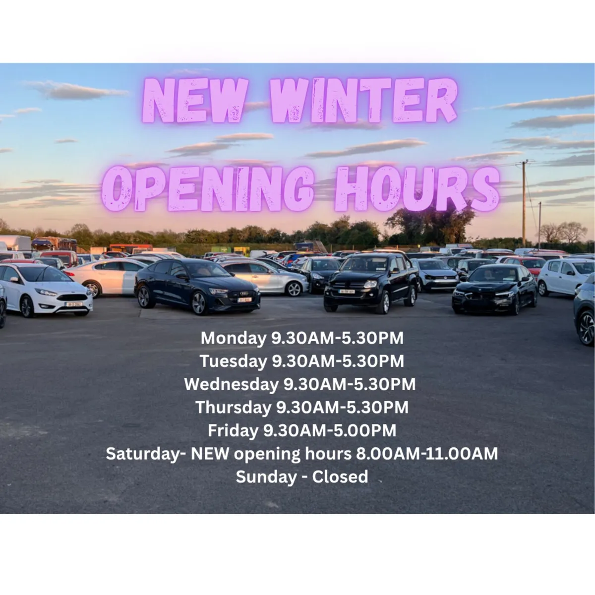 **Open Saturdays 8AM-11AM**