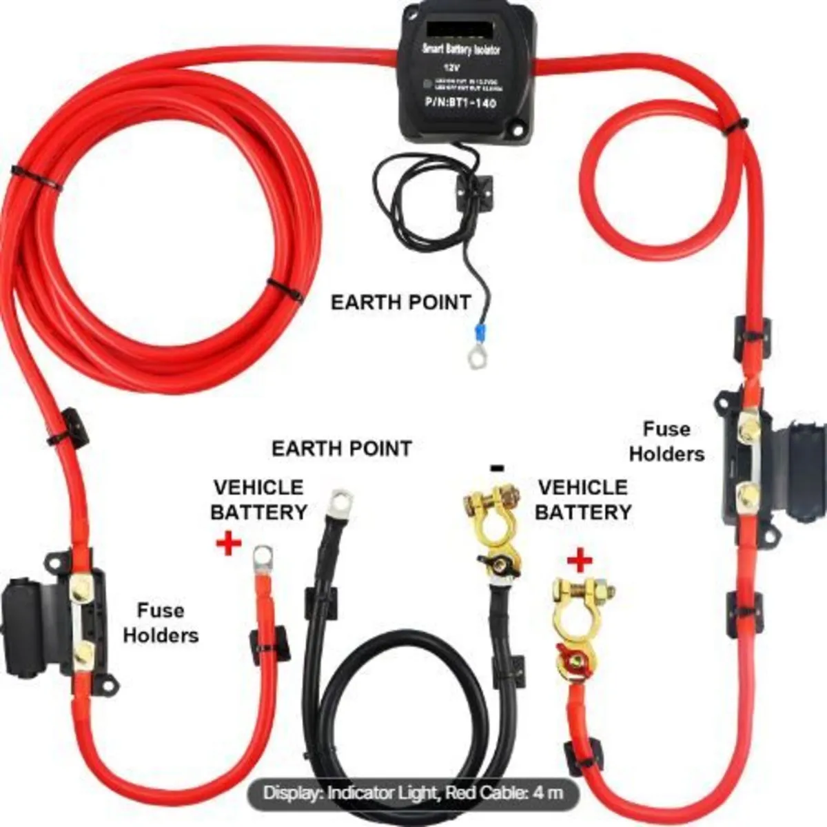 Split Charge Relay Kit, 4mtr 12V, Automatic - Image 1