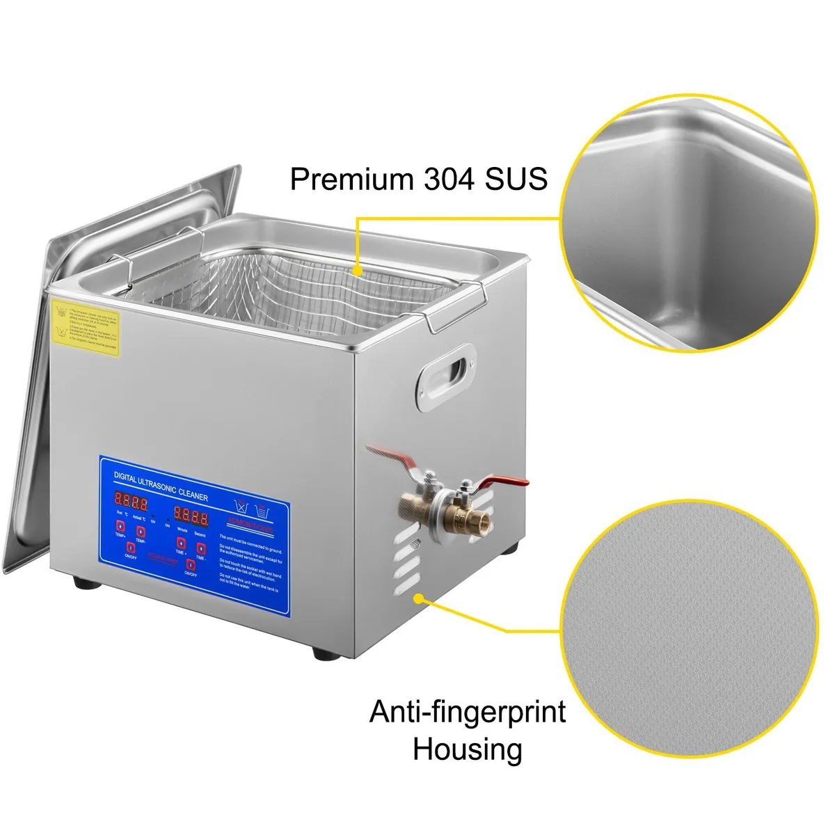 15L Stainless Steel Ultrasonic Cleaner Machine - Image 2