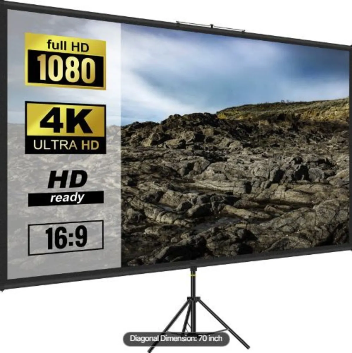 Tripod Projector Screen with Stand 70 inch - Image 1