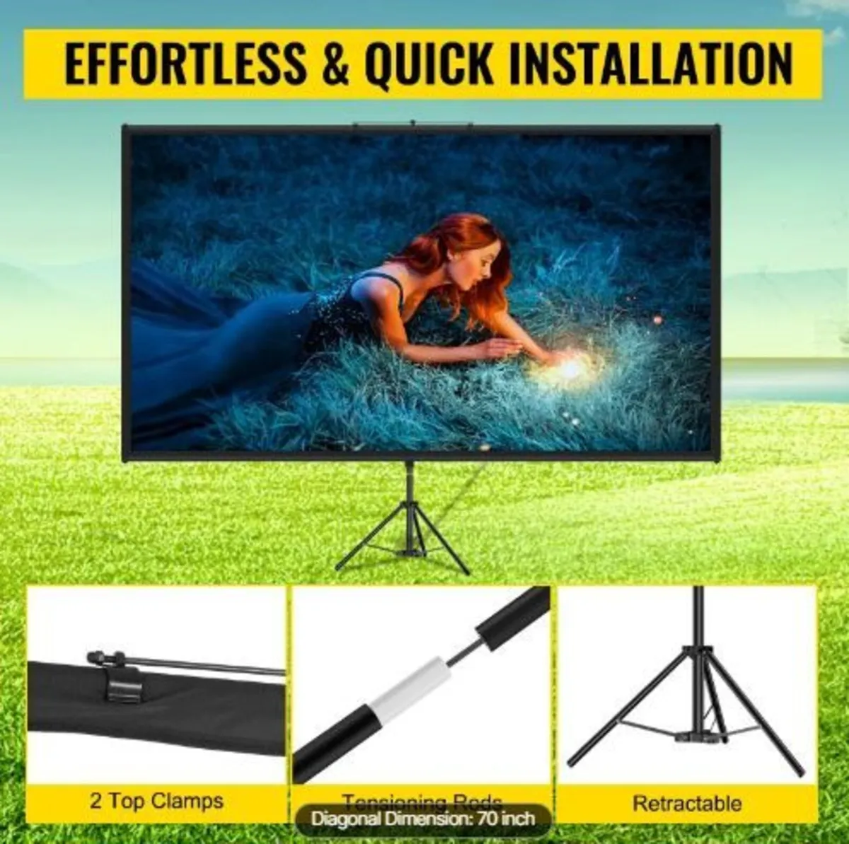 Tripod Projector Screen with Stand 70 inch - Image 2