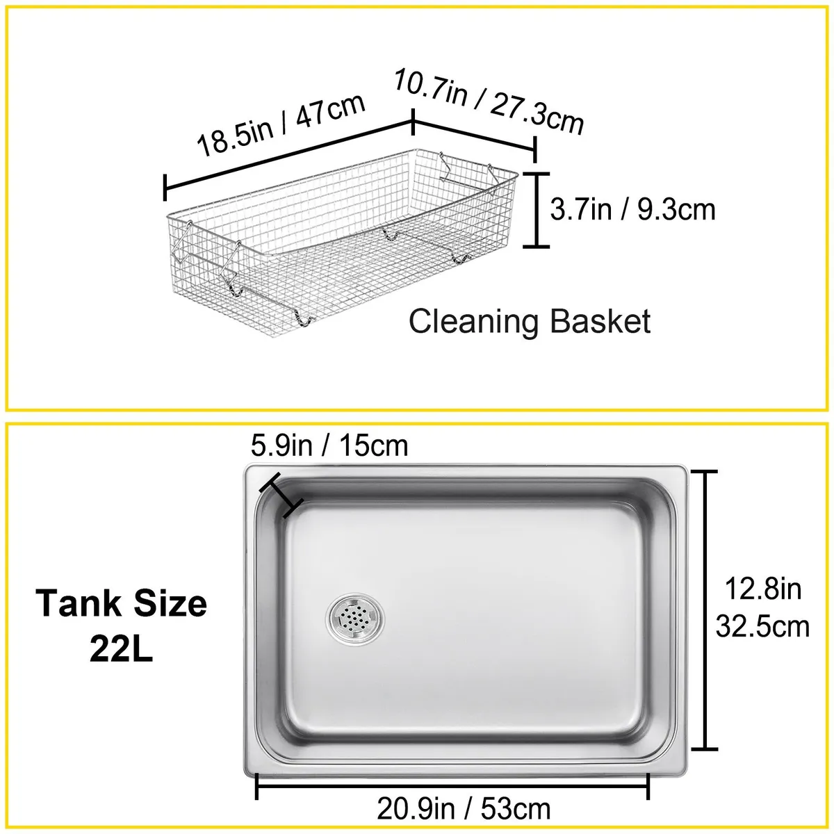 22L Stainless Steel Ultrasonic Cleaner Machine - Image 3