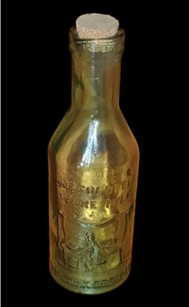 Vintage Glass Milk Bottle - "The Milk Protector" - Image 1