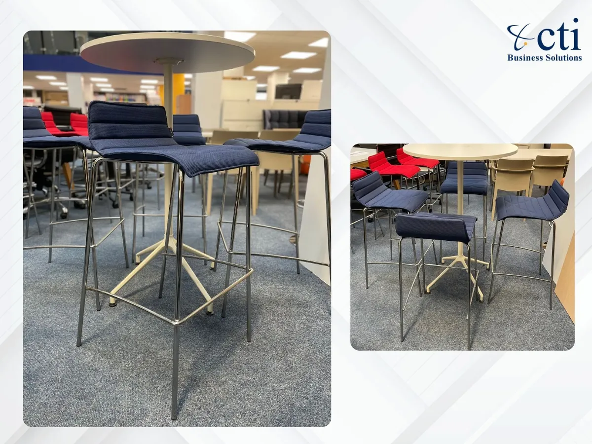 28 X Red/Blue "Pledge" Office High Stools- Grade A - Image 4