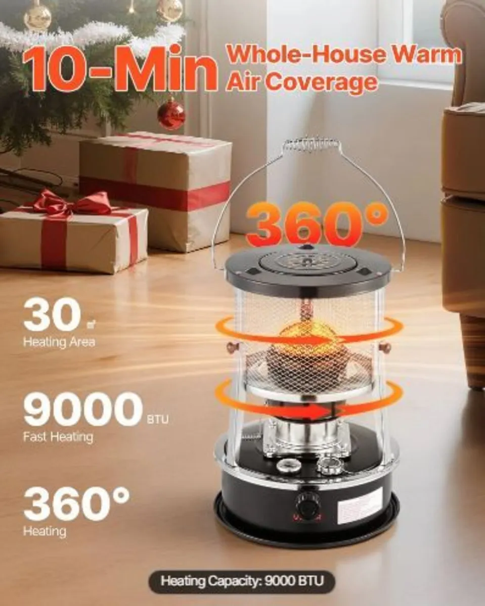 9000 BTU Portable Kerosene Heater & Stove - Image 3