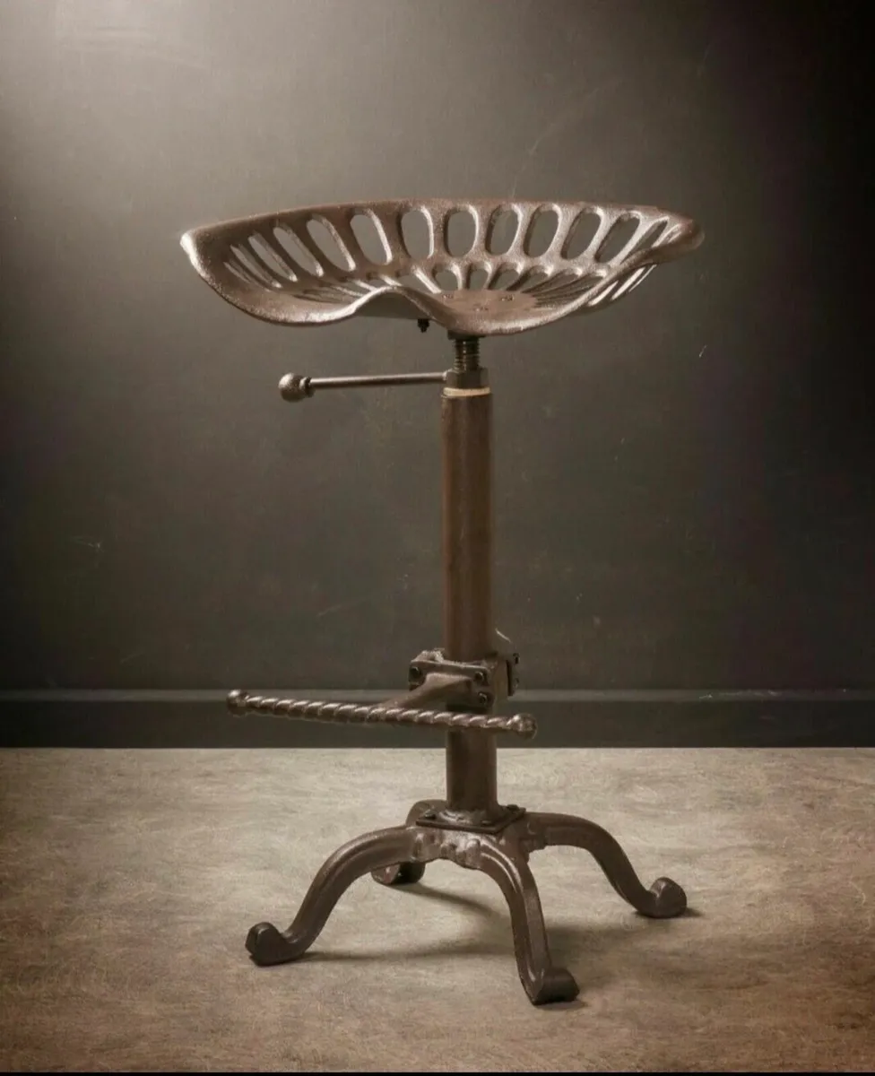2 x Cast Iron Tractor Kitchen Bar Stool NEW - Image 2