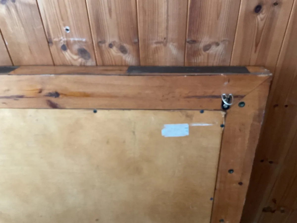 Large oak framed bevelled mirror - Image 4