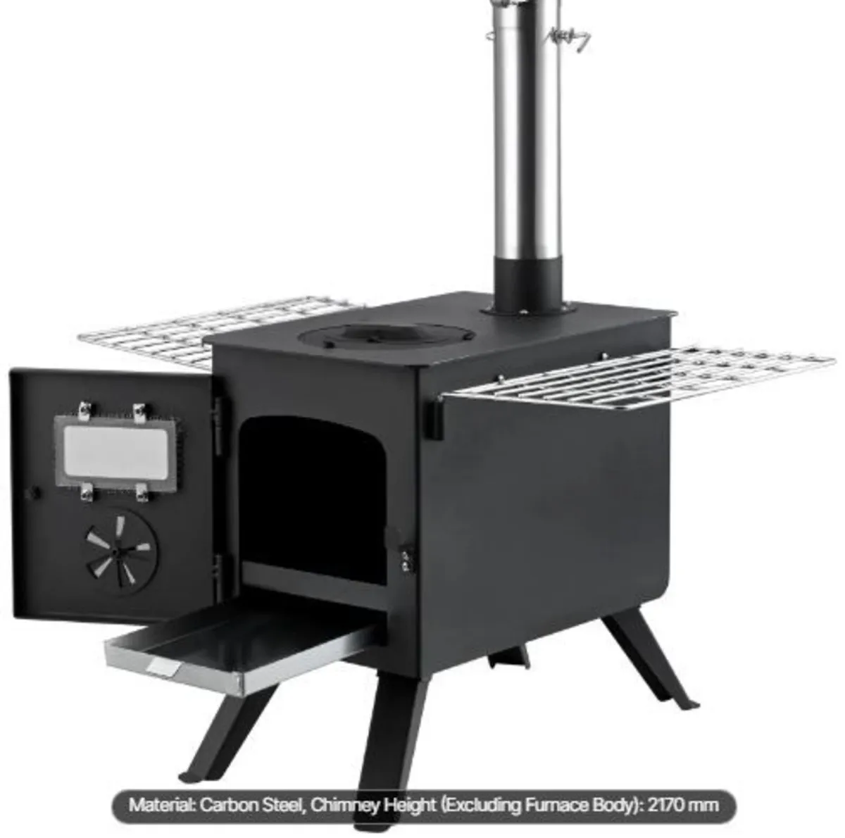 Wood Stove, 218.4 cm, Alloy Steel Camping - Image 1