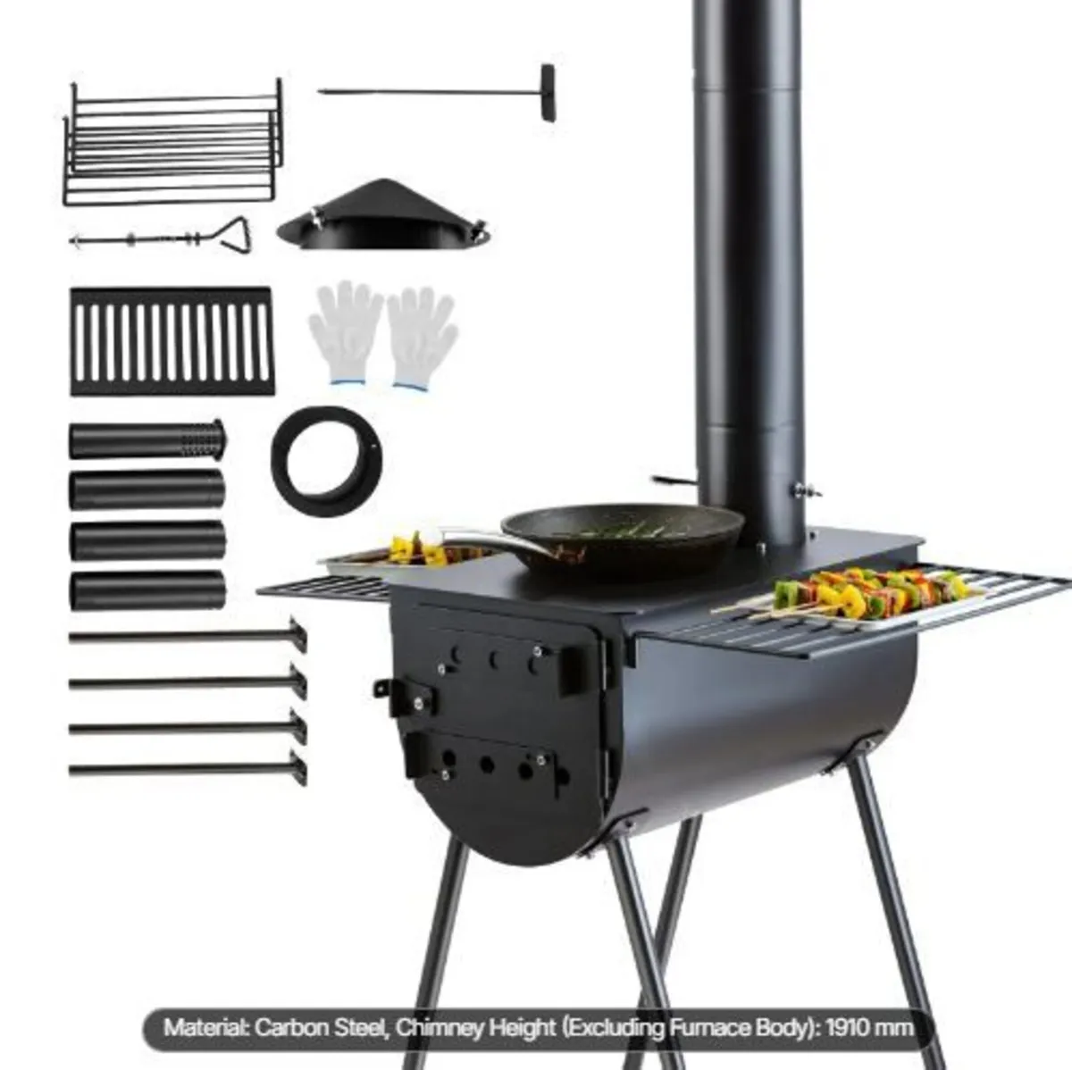 Wood Stove, 3 m, Alloy Steel Camping Tent Stove - Image 3