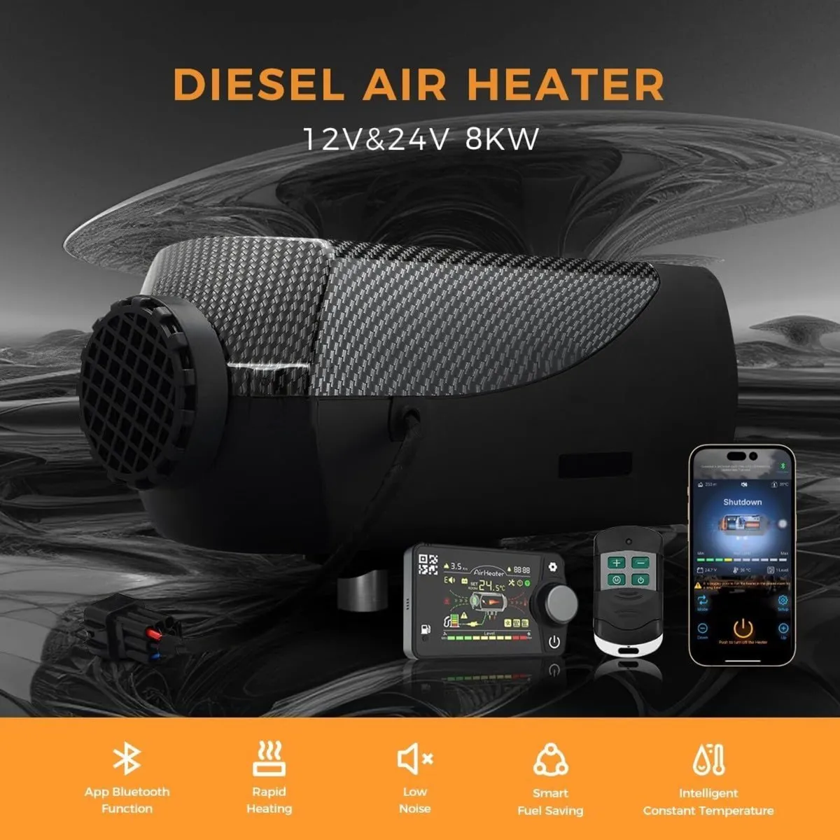 8KW 12V Portable Diesel Air Heater – Low Noise - Image 2
