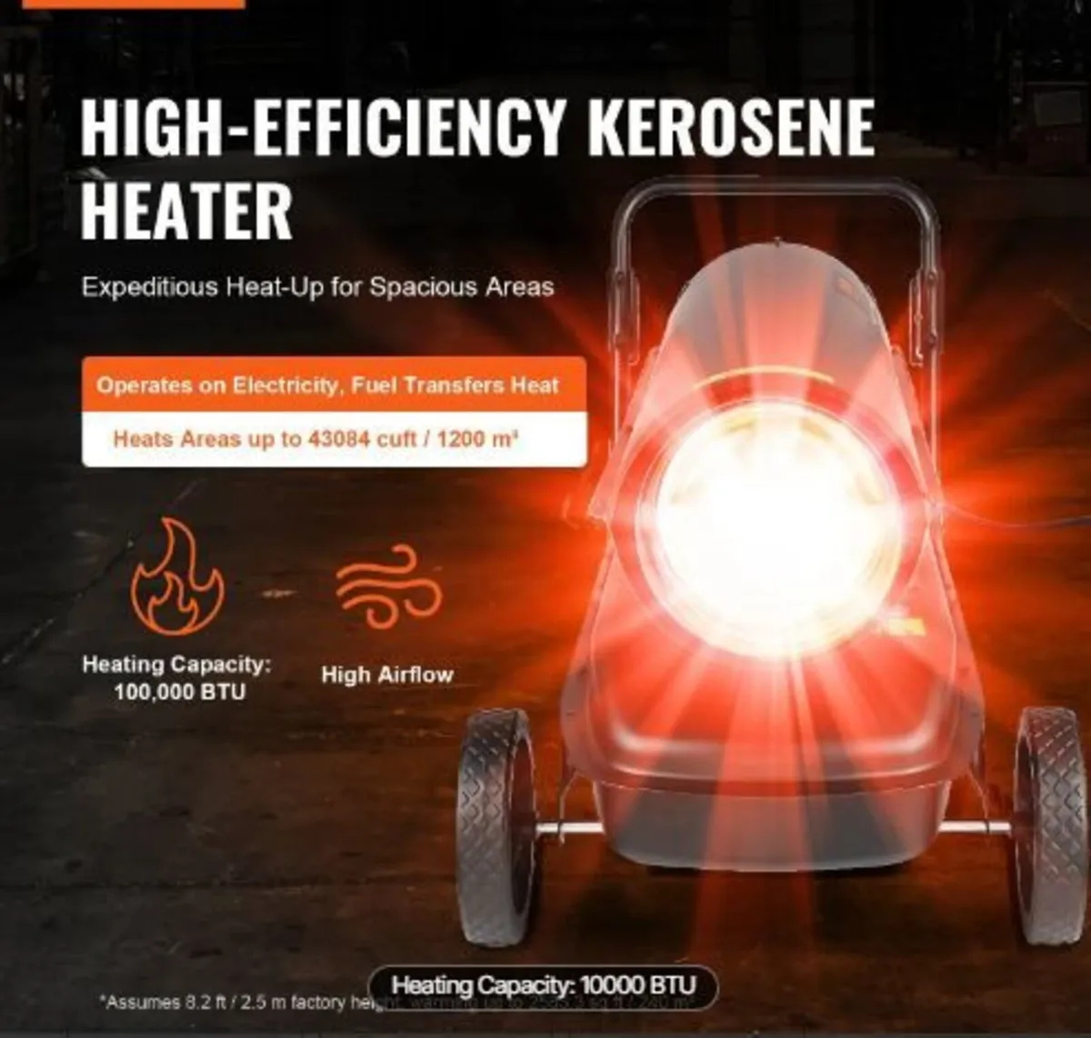 Kerosene/Diesel Forced Air Heater, 100000Btu - Image 2