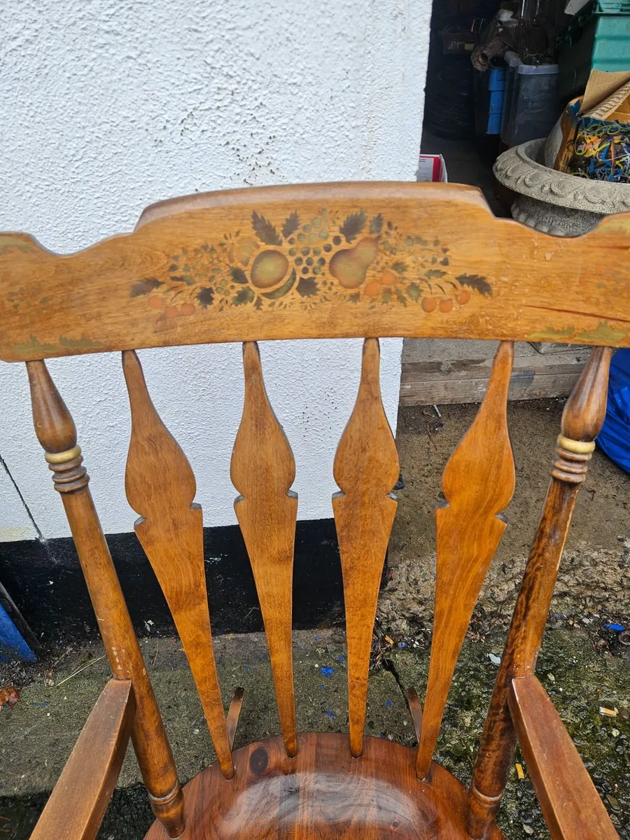 Vintage Solid Wood Rocking Chair - Image 3