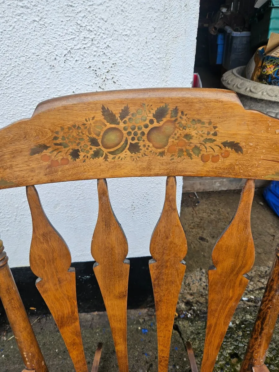 Vintage Solid Wood Rocking Chair - Image 2