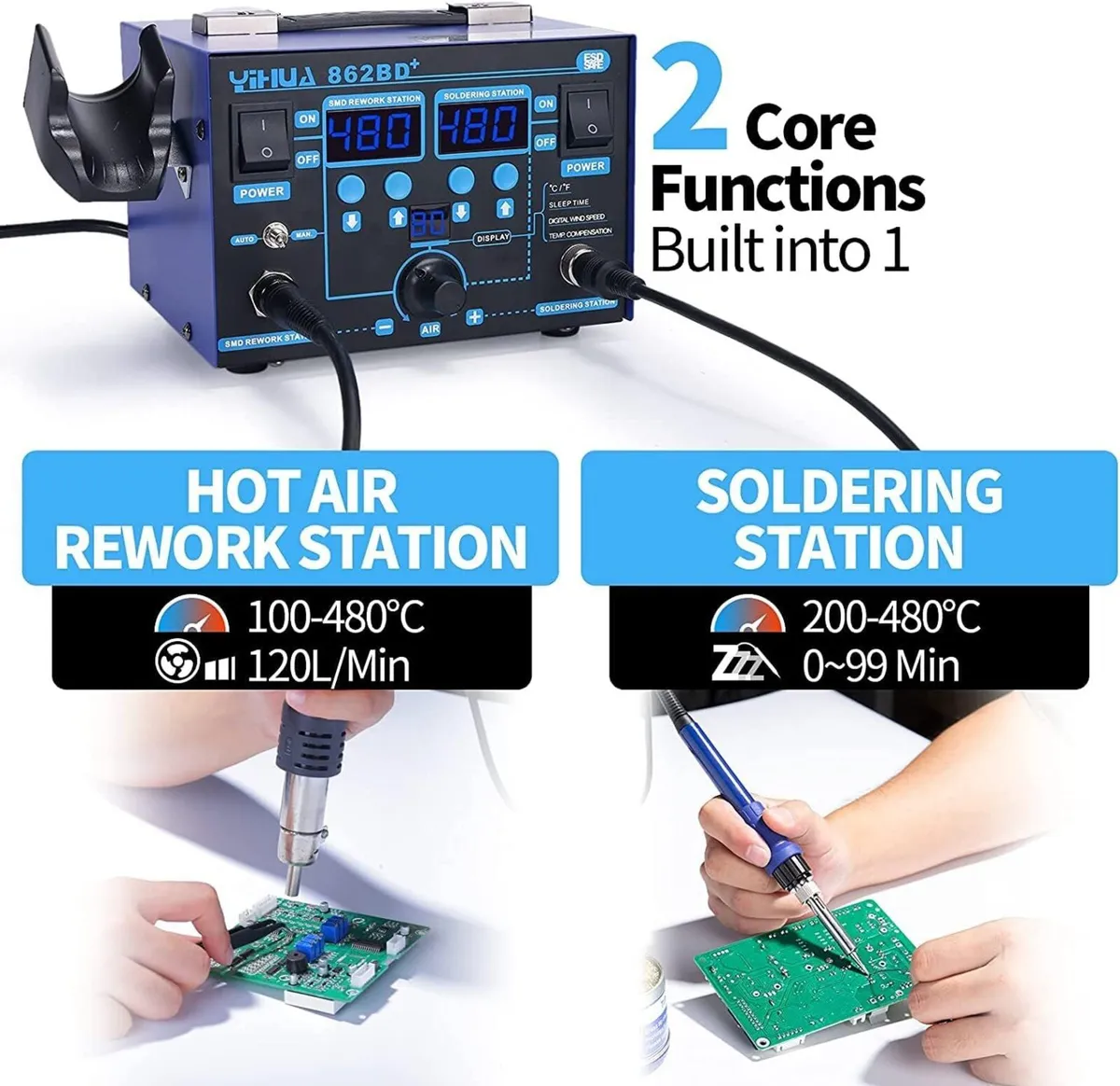 Digital Hot Air Rework & Soldering Station - Image 2