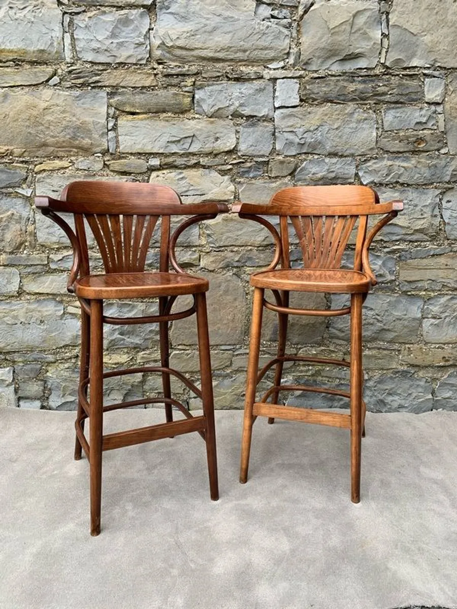 A Pair of bentwood highstools. - Image 1