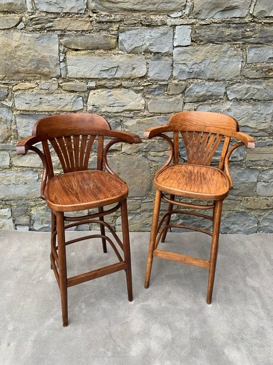 A Pair of bentwood highstools. - Image 2