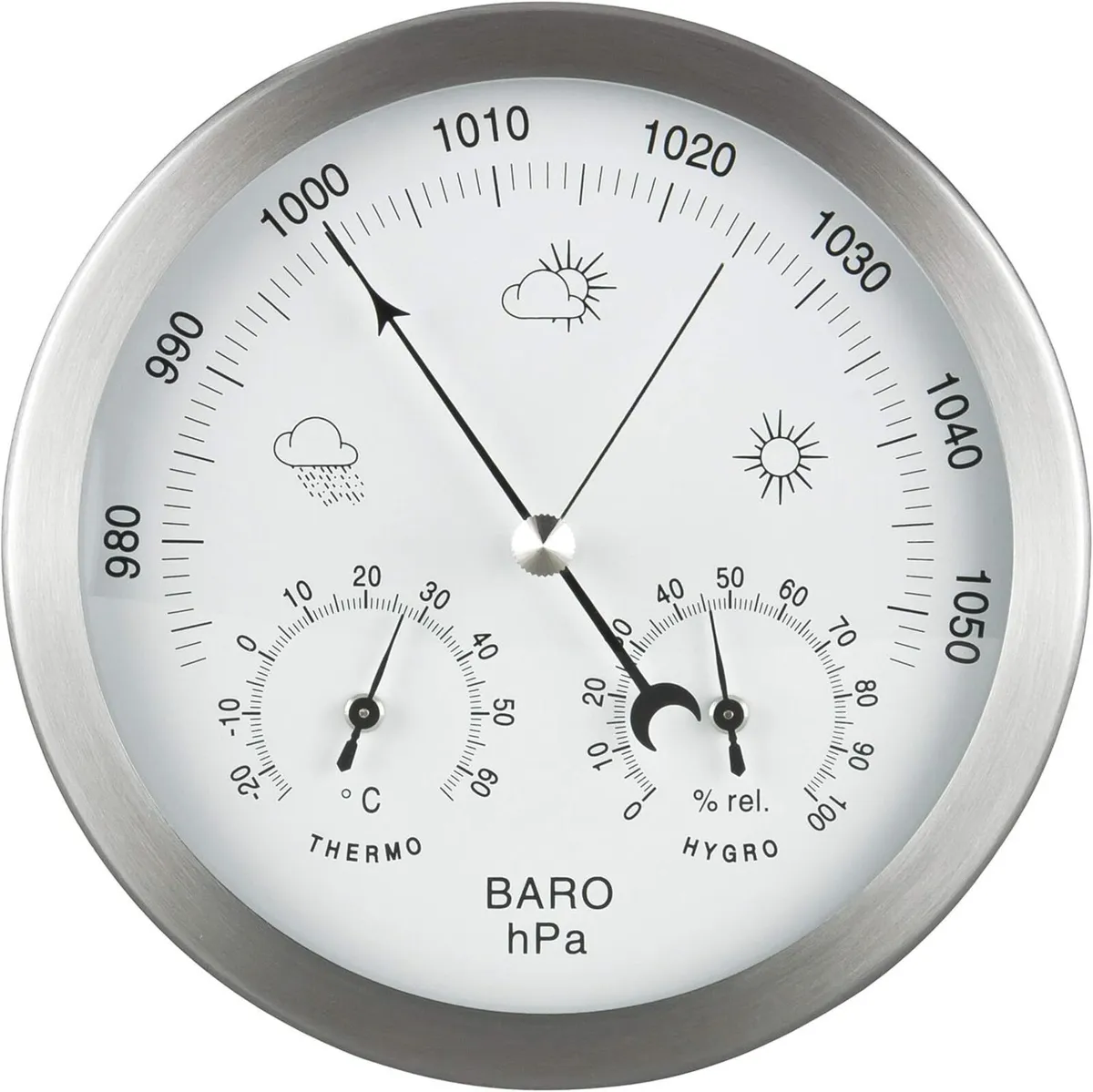 Stainless Steel 3-in-1 Analog Weather Station - Image 1