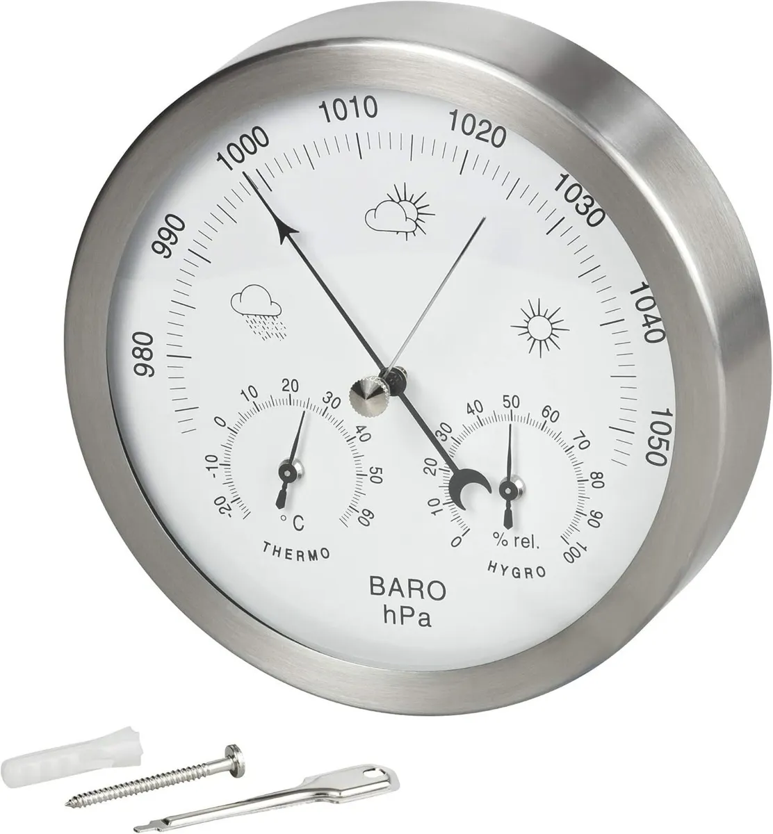 Stainless Steel 3-in-1 Analog Weather Station - Image 2