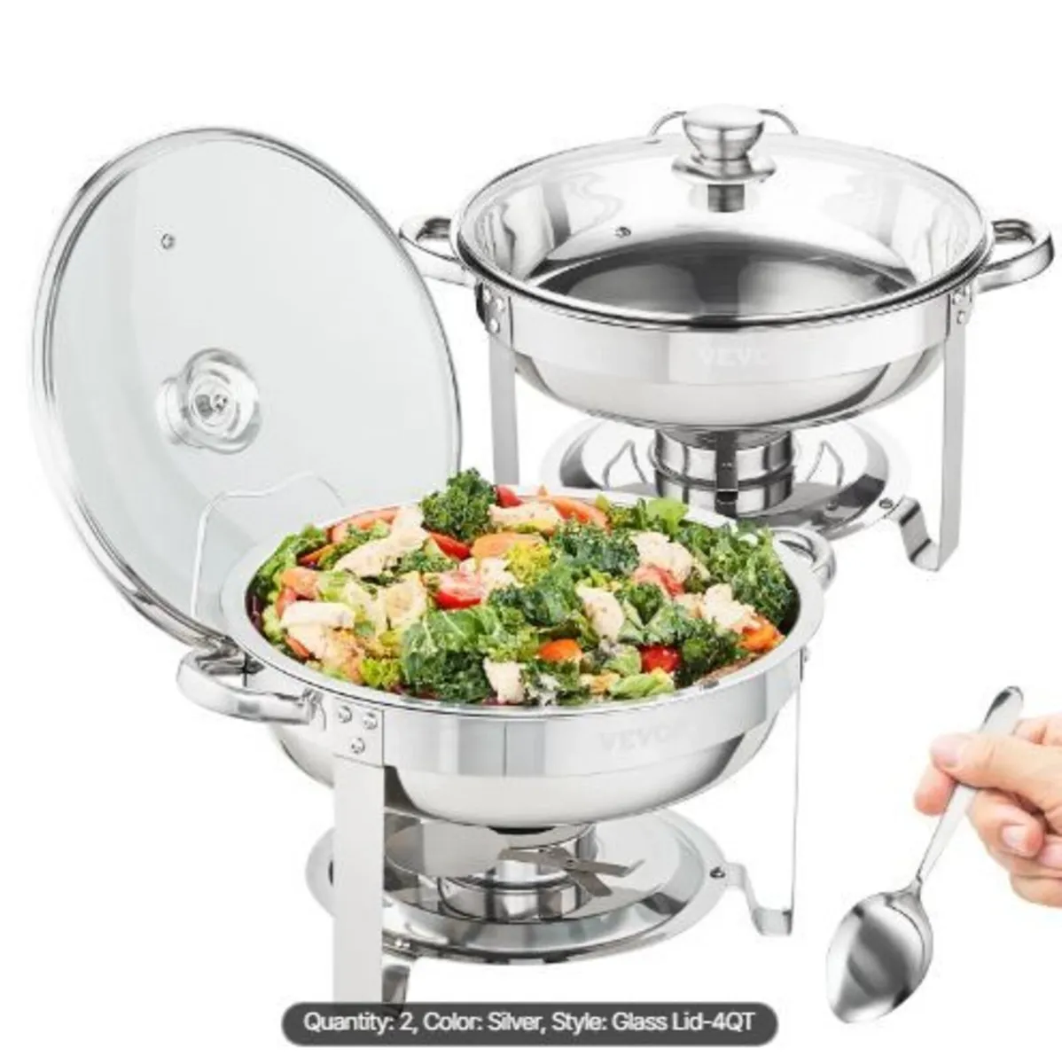 2-Pack Round Chafing Dish Set - Image 1