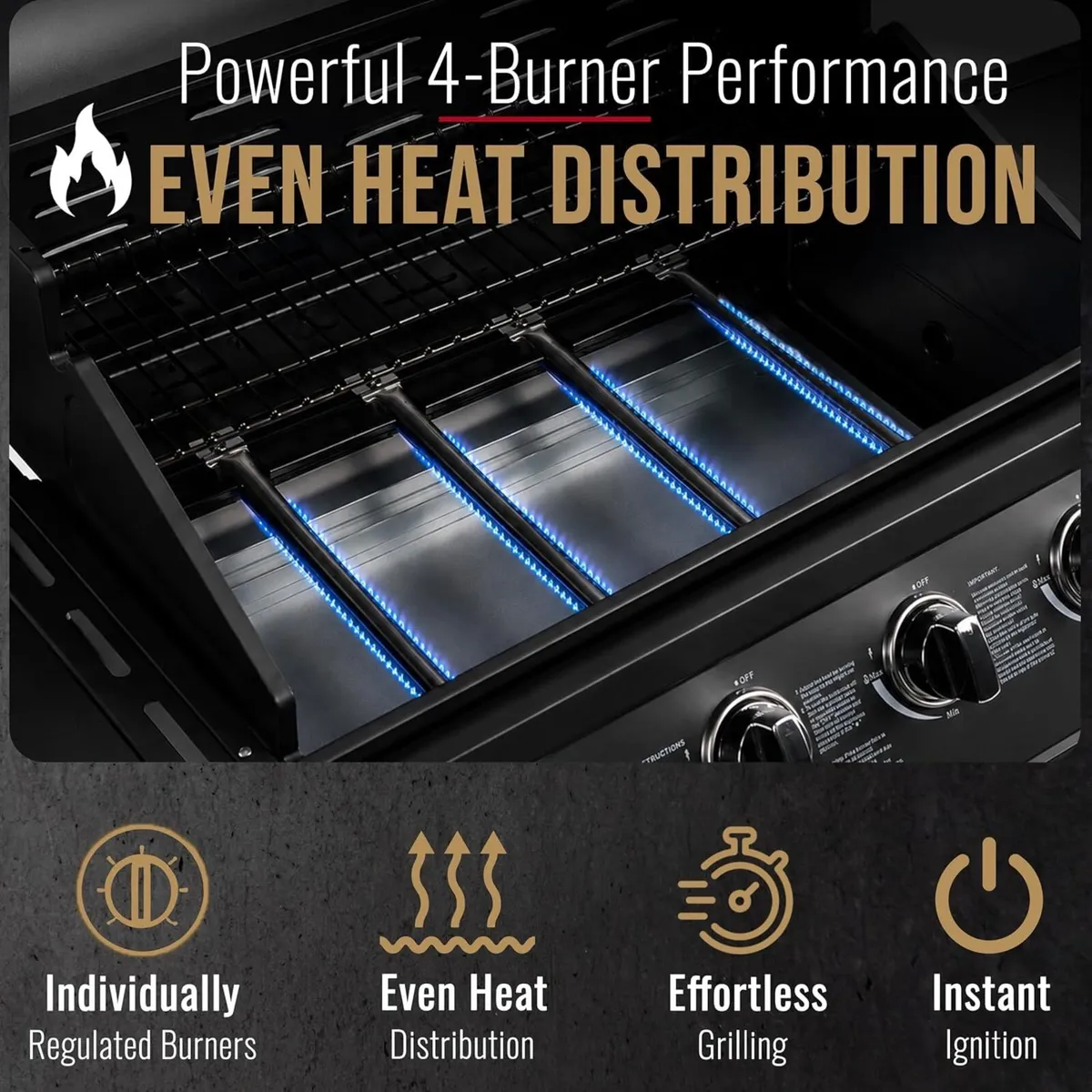 4+1 Burner Gas BBQ Garden Grill – Stainless Steel - Image 4