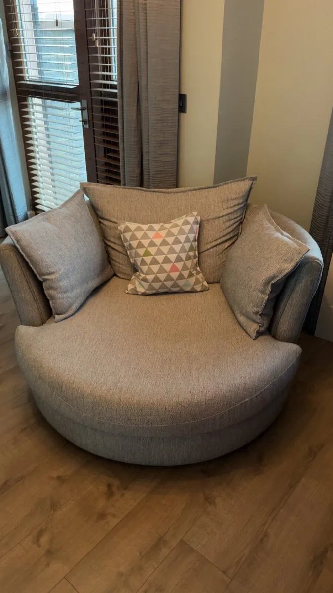 Sofa, arm chair and foot rest - Image 1