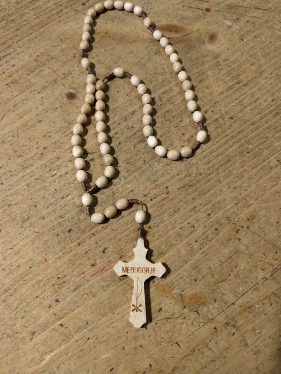 handmade wooden rosary from Medjugorje featuring a - Image 2