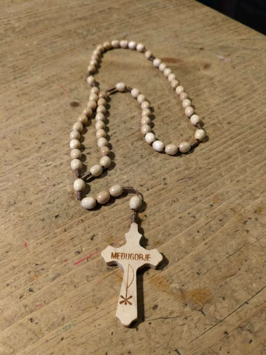 handmade wooden rosary from Medjugorje featuring a - Image 3