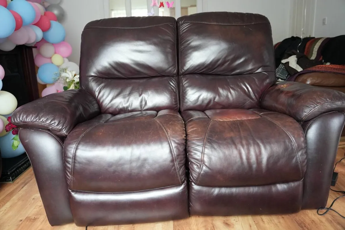 2-Seater Sofa, Leather Electric Recliner - Image 4