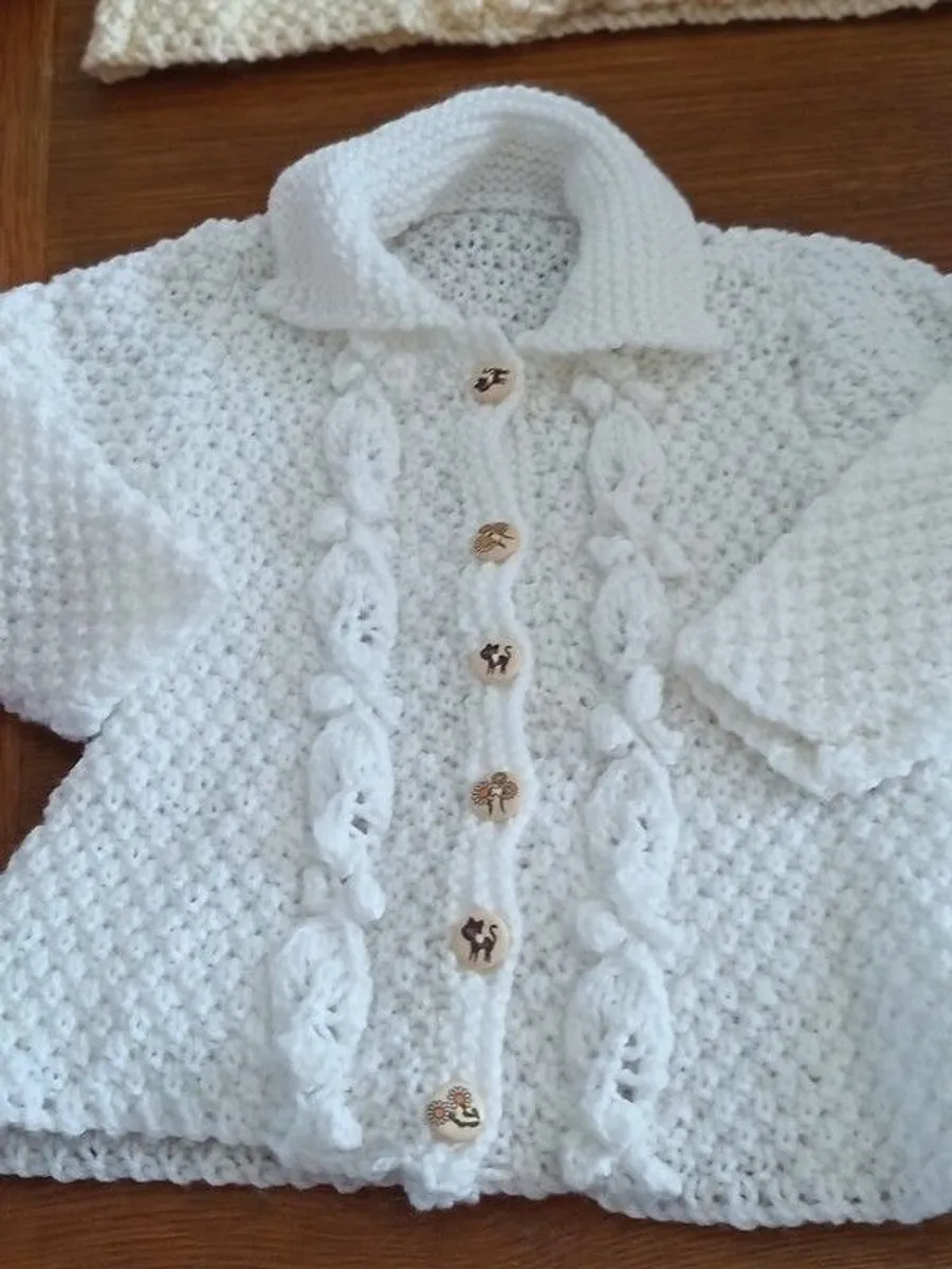 Brand new hand knitted baby cardigans and hooded jackets - Image 1