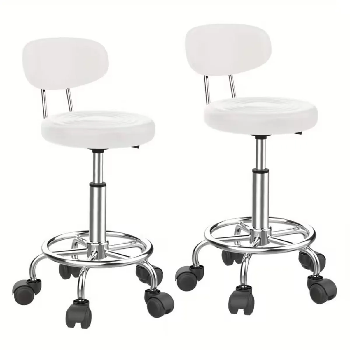 Ergonomic Adjustable Swivel Stool with Backrest - Image 3