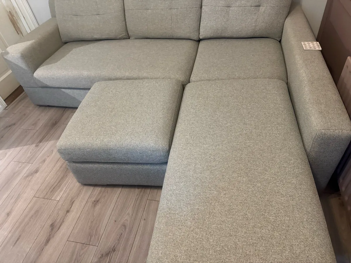Couch with chaise and foot stool - Image 4