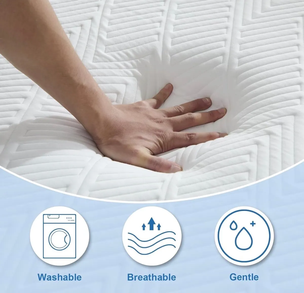 As New Single Bed Gel Memory Foam Mattress - Image 2