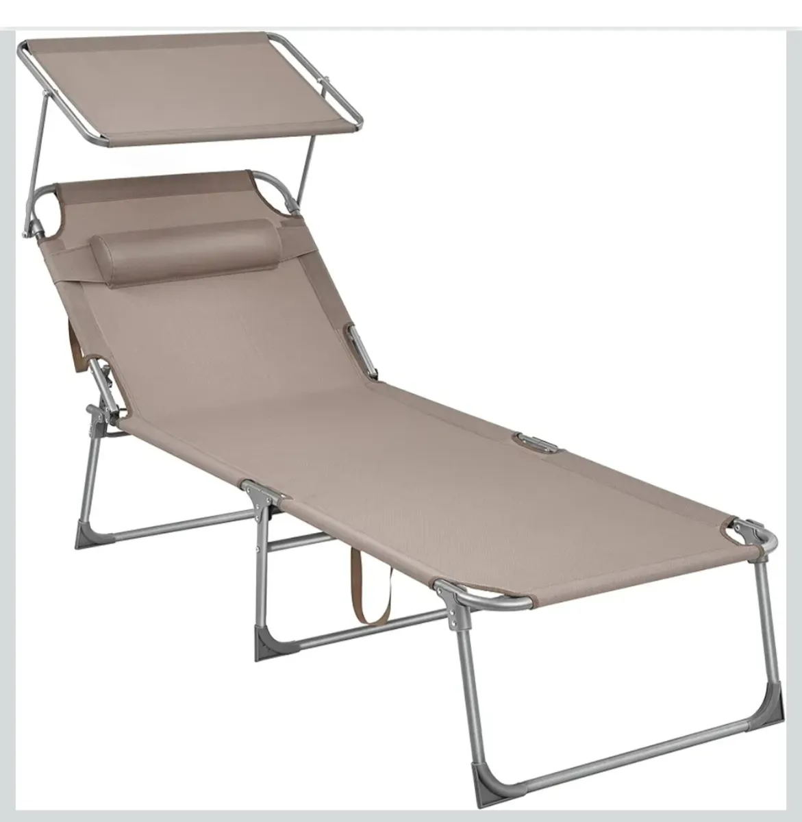 SONGMICS GCB022K01 Large Folding Sun Lounger, Sun - Image 1