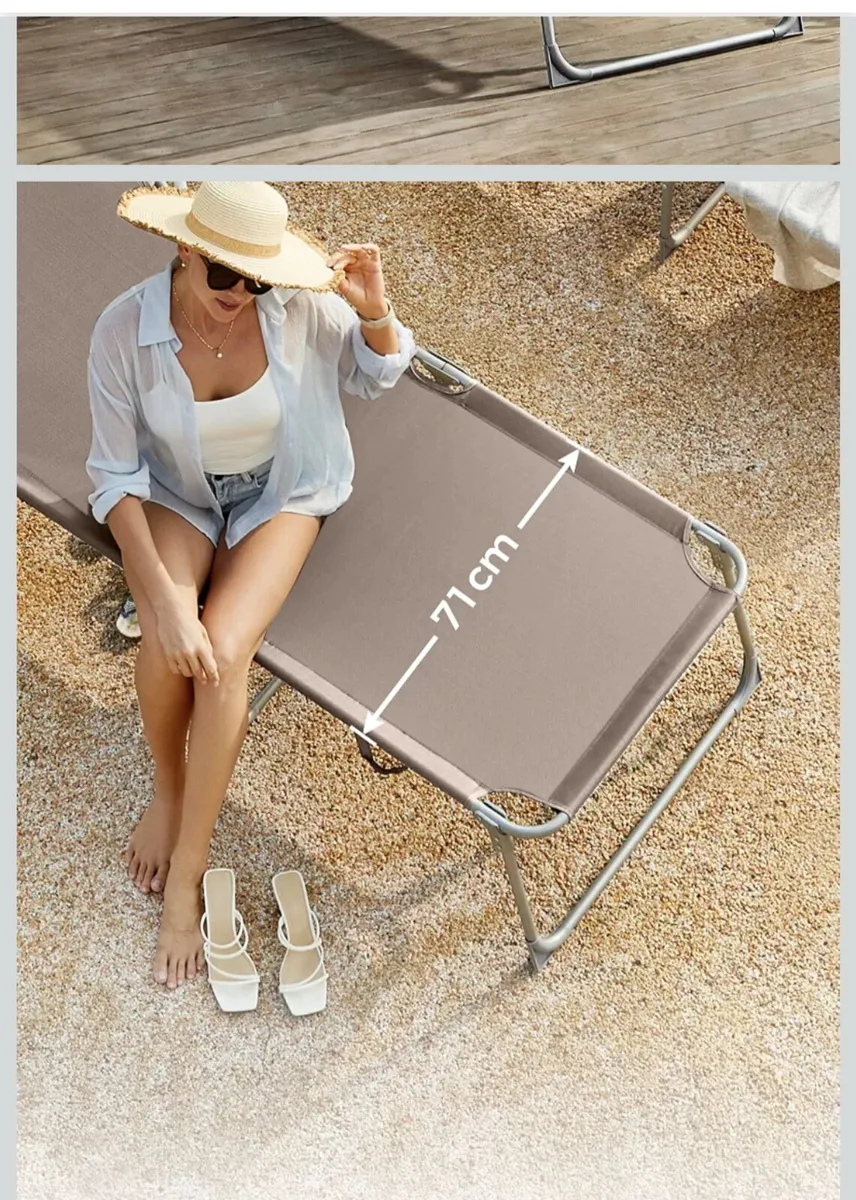 SONGMICS GCB022K01 Large Folding Sun Lounger, Sun - Image 2