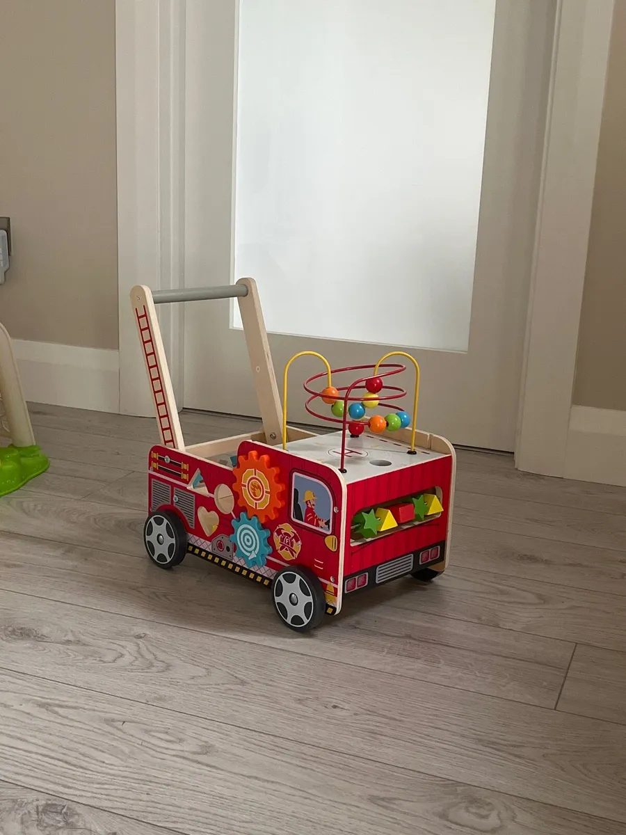 Wooden Activity Baby Walker Fire Engine