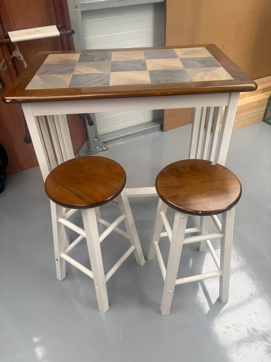 Table & 2 Stools - Image 1