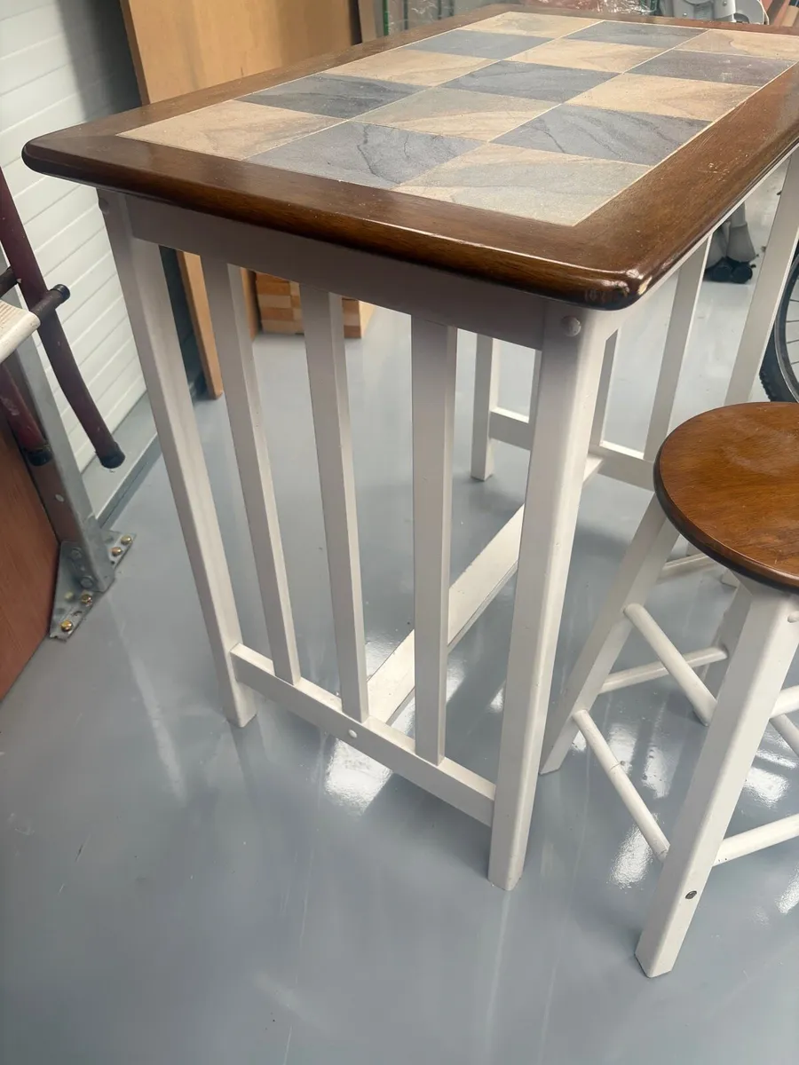Table & 2 Stools - Image 2