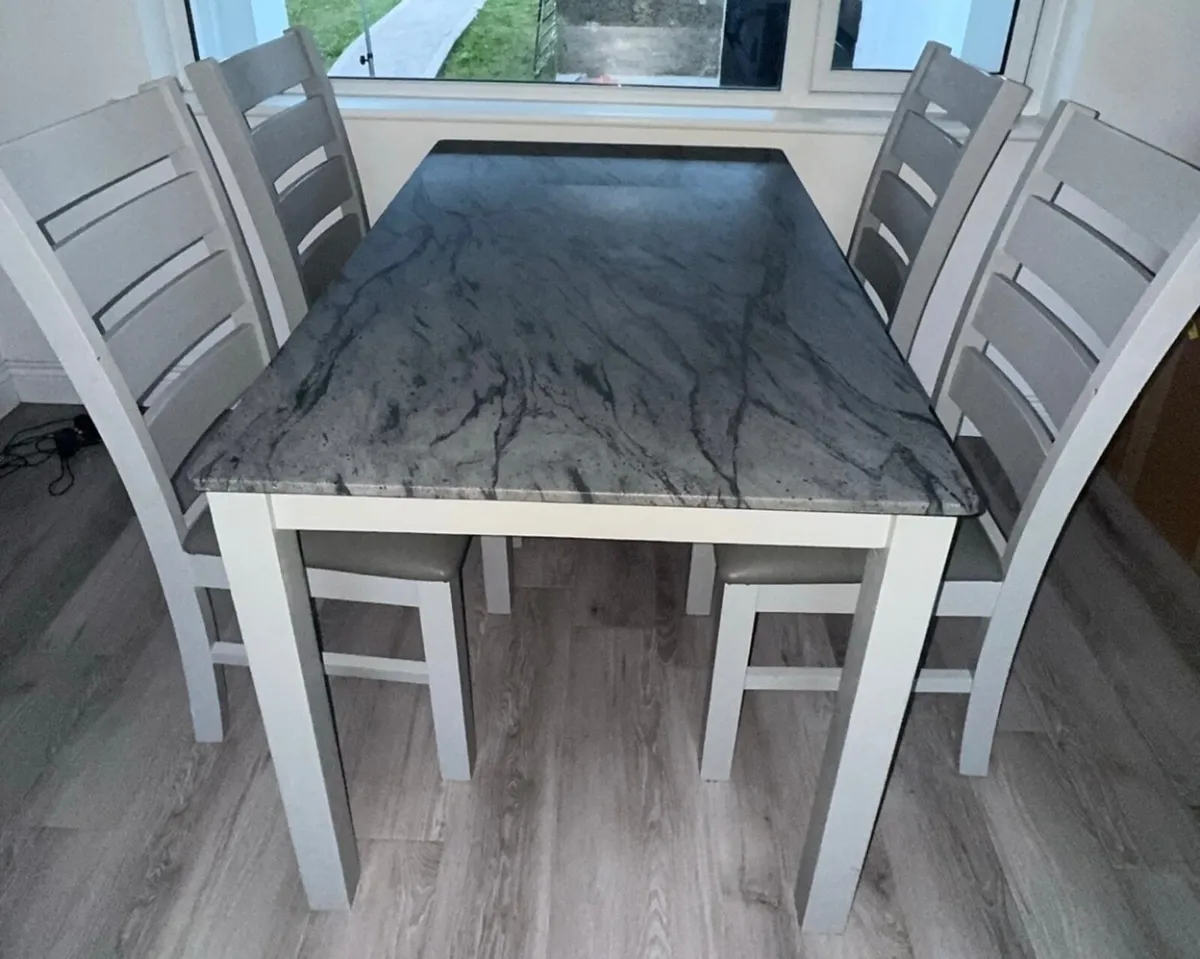 Dining table and 4 chairs - Image 1