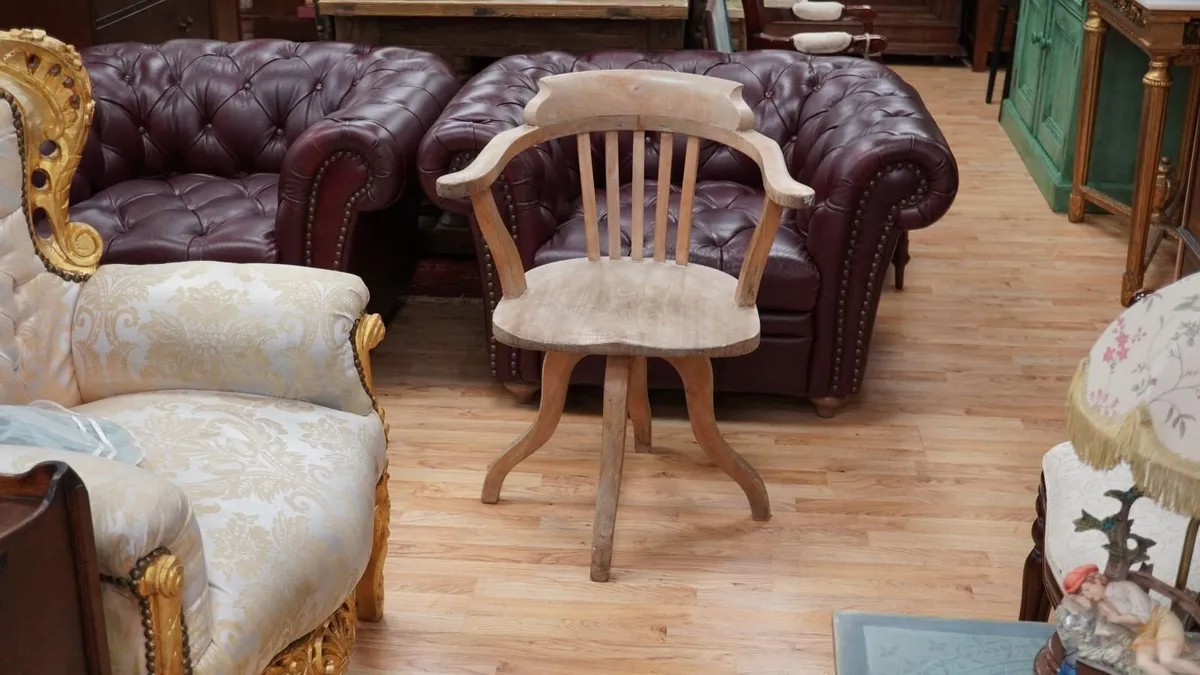 Antique Farmhouse Swivel Desk Chair - Image 1